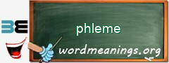 WordMeaning blackboard for phleme